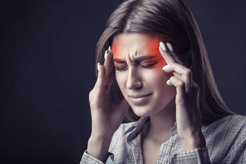 woman with severe migraine headaches